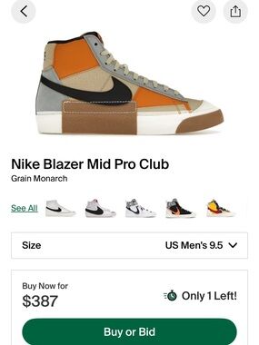 Nike High-Top Sneakers in Beige, Gray & Orange